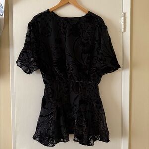 Free People Black Floral Blouse/Dress
